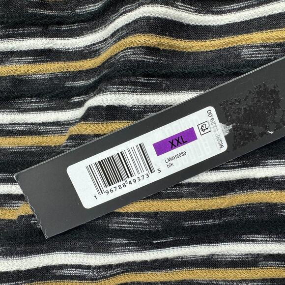 Karl Lagerfeld Mens Slim Fit Textured Stripe Drawstring Shorts Black Tan 2XL - Picture 2 of 4